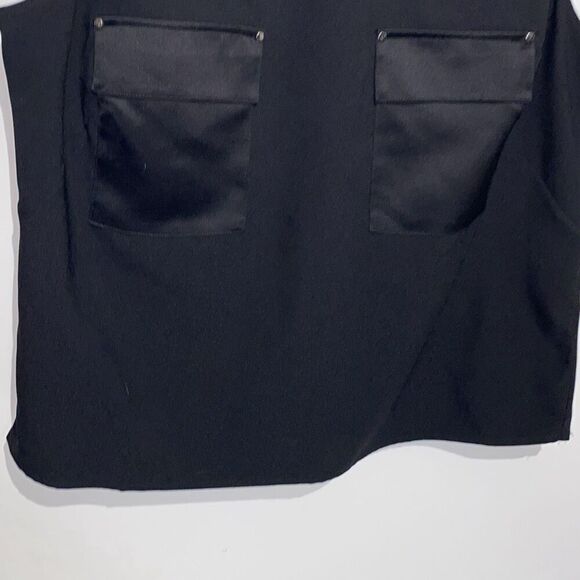 White House Black Market Women's Black Keyhole Back Sleeveless Blouse Medium - Picture 3 of 8